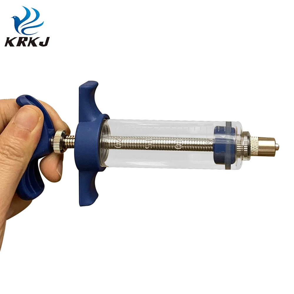 KD304 veterinary medical plastic steel tpx vaccinator syringe 20ml with graduation