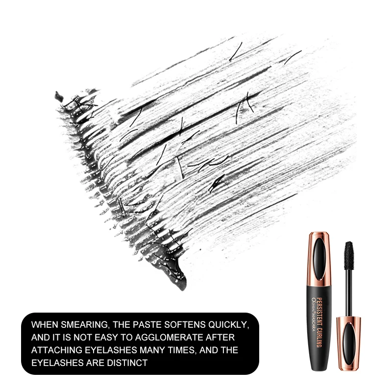 Waterproof 4D Silk Fiber Mascara with Black Eyelash Liquid Mascara  Cosmetics