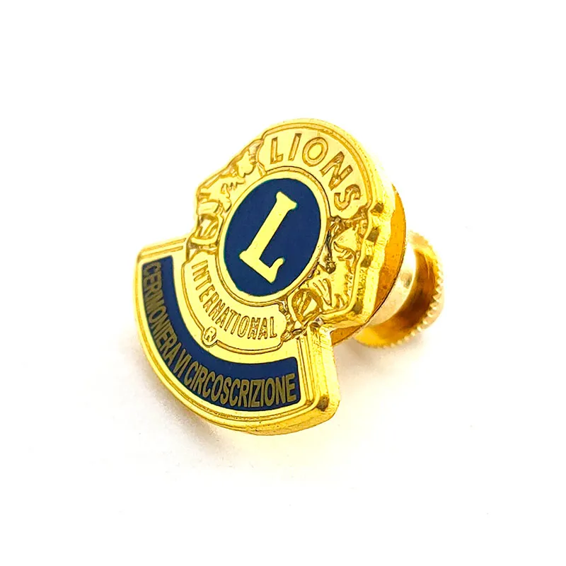 Lions Club Badge Custom Hard Enamel Pin Customixedlapel Pins Company