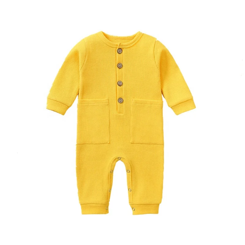 Spring/ Autumn Newborn Infant Long Sleeve Jumpsuits Cotton Multicolor Ribbed Romper Baby Clothes Unisex