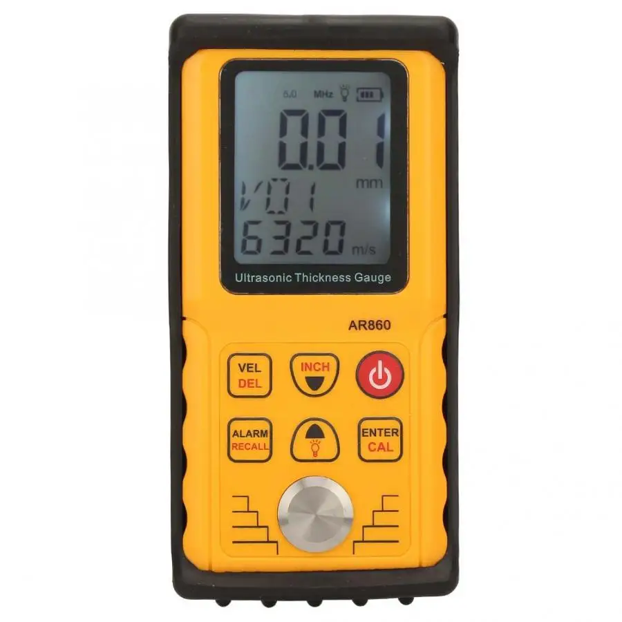 Smart Sensor AR860 Digital Ultrasonic Thickness Gauge Tester Meter 1.00 to 300.00mm Steel Sound Velocity 1000 to 9999m/s