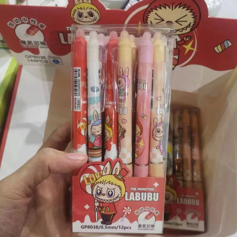 kawaii labubu Ballpoint Pen anime cute figure gel pen Monster office school stationery supplies wholesale