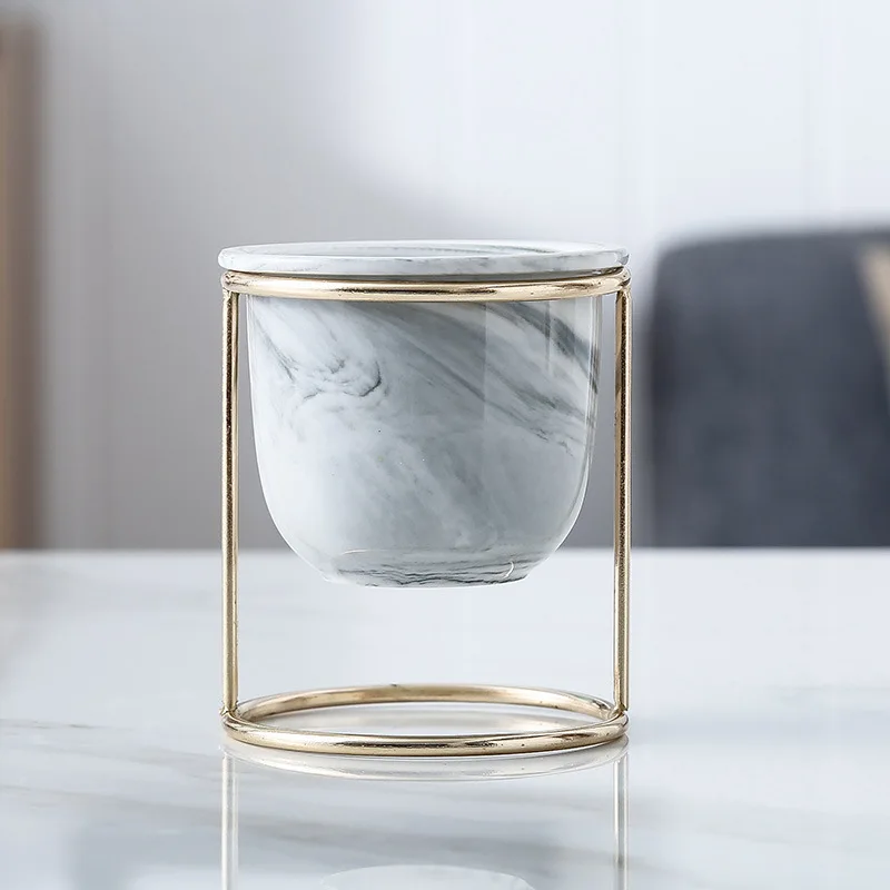 
Amazon hot sale flower pots succulent plant table window ceramic potted not contain gold shelf 
