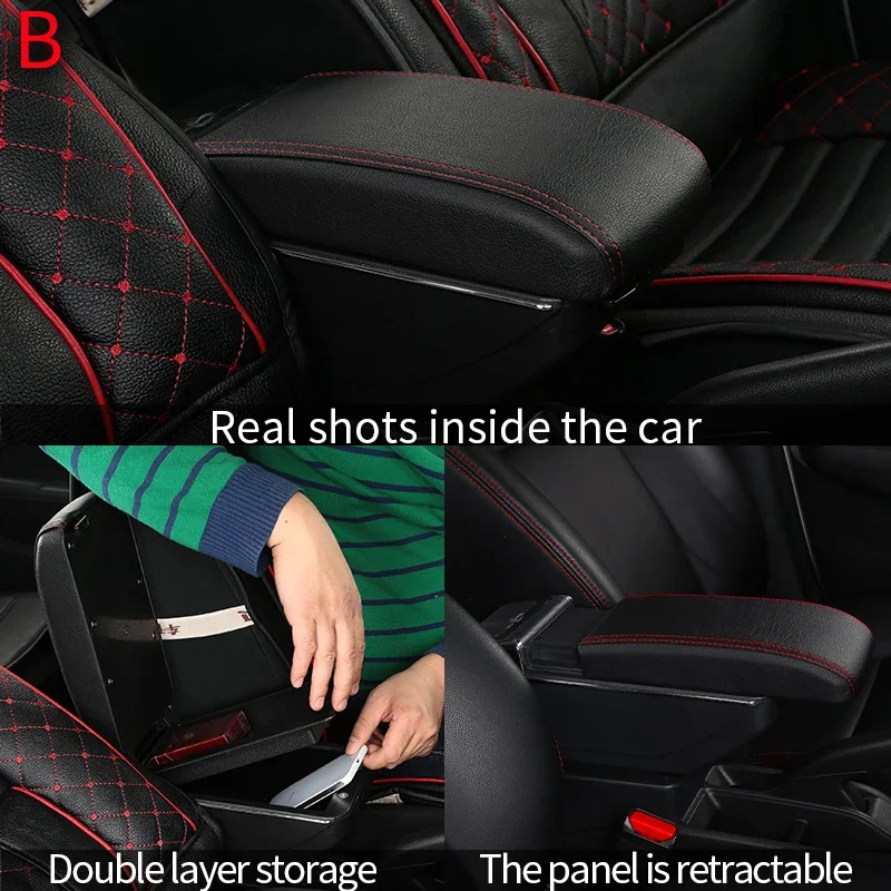 For Volkswagen Polo Armrest box For VW Polo Car Armrest Dedicated Retrofit 2020-2024 Storage Box Retrofit parts Car Accessories