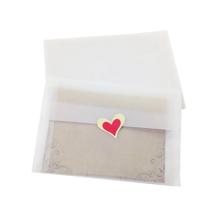 
Wholesales Transparent Waxed Sulfuric Acid Paper Envelope For Wedding Party Gift Invitation 