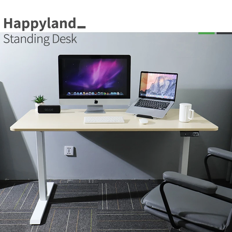 Electric Adjustable Height Sit Stand Desk Lift Office Table Height Adjustable Standing Computer Desk Frame for Home Office Work