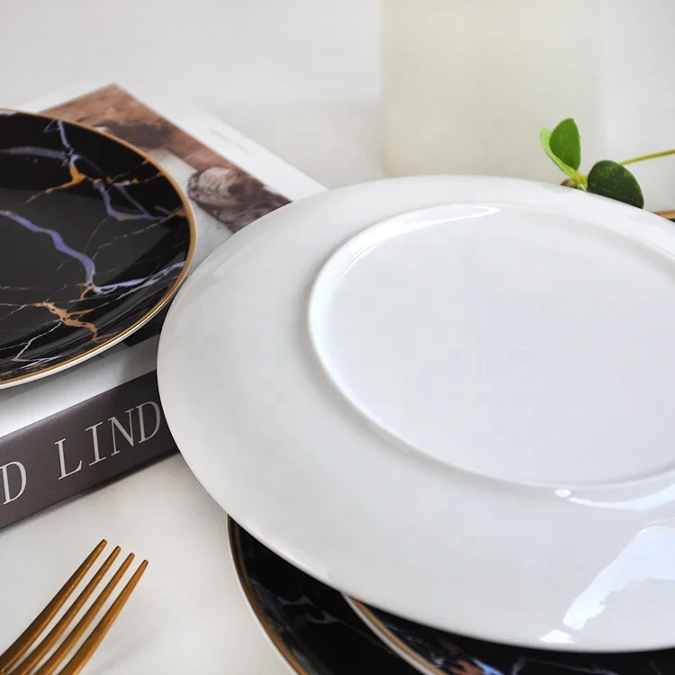 China fine bone 10.5 inch ceramic dinner plates dinnerware sets luxury