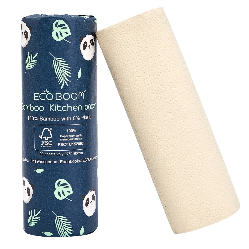 ECO BOOM Bamboo Kitchen Paper Biodegradable with 0% Plastic Eco Friendly