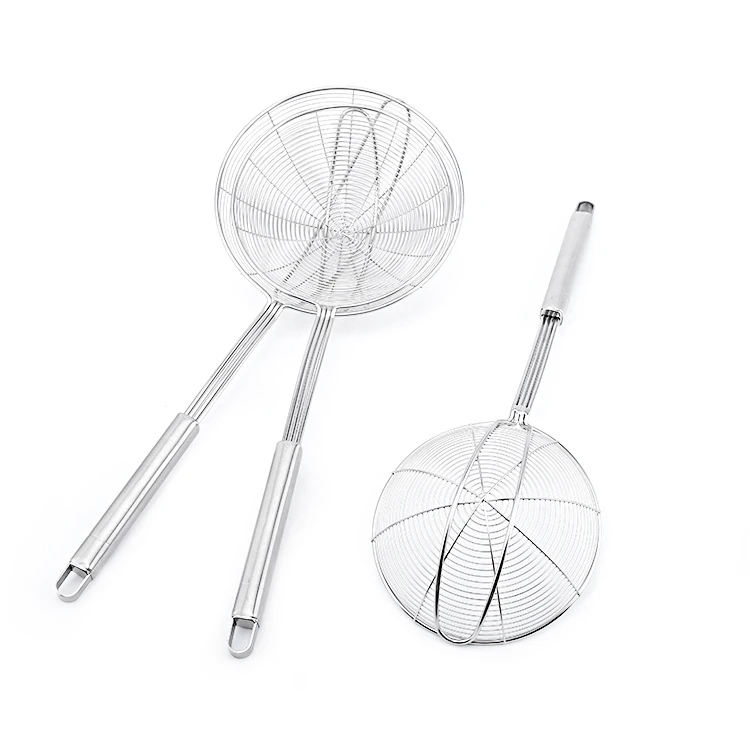 Kitchen Cooking Supplies Colander Scoop Stainless Steel Mesh Strainer Food Noodles Sifter Spoon