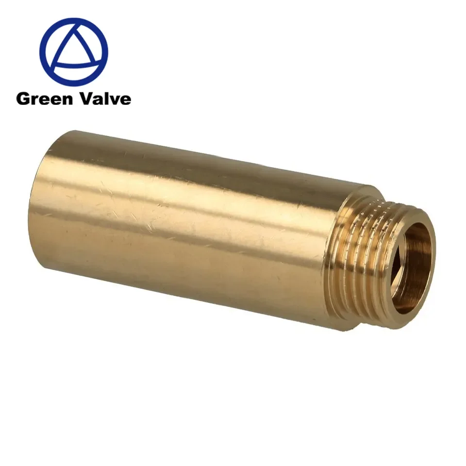 Green Valve High quality  CP Extension Sockets 1/2inch to 2 inch Brass Plumbing Materials   Pipe Fitting  Nipples
