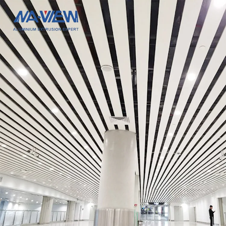 Powder Coated Soundproof Aluminium Strip False Ceiling Integrated Ceilings for Commercial Buildings like Offices and Malls