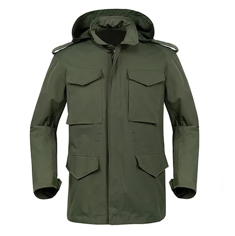 Alike Hombres M65 Chaqueta Uniform Warmer Cloths Medium Length Wear-resistant Waterproof Mens Field Jacket with Hoodies