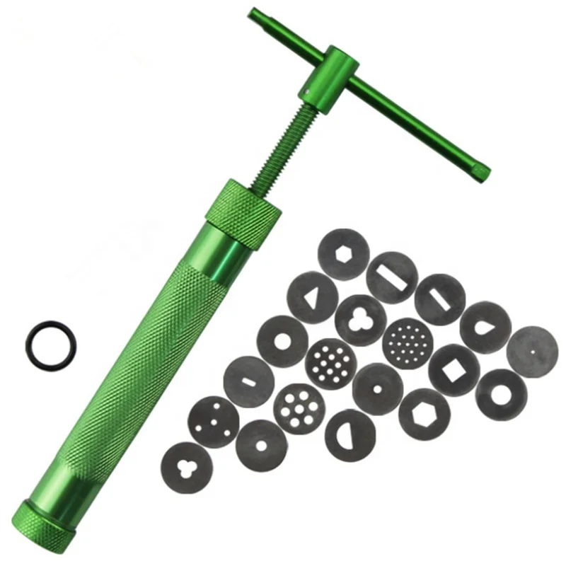 High quality Metal Clay Extruder Clay Gun Tool  Clay Tool Kit With 20 Shapes Extrusion Discs