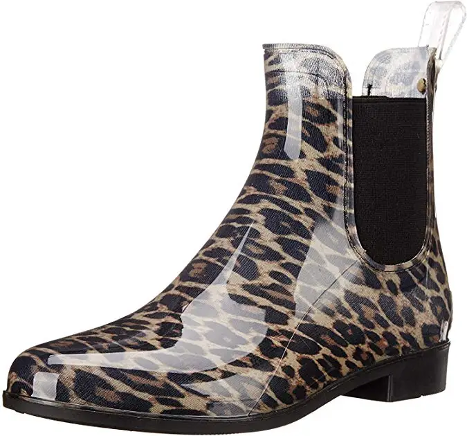 Trendy Stylish gumboots for women Ankle high Chelsea waterproof Ankle Boots Leopard Lady PVC Rain Boots
