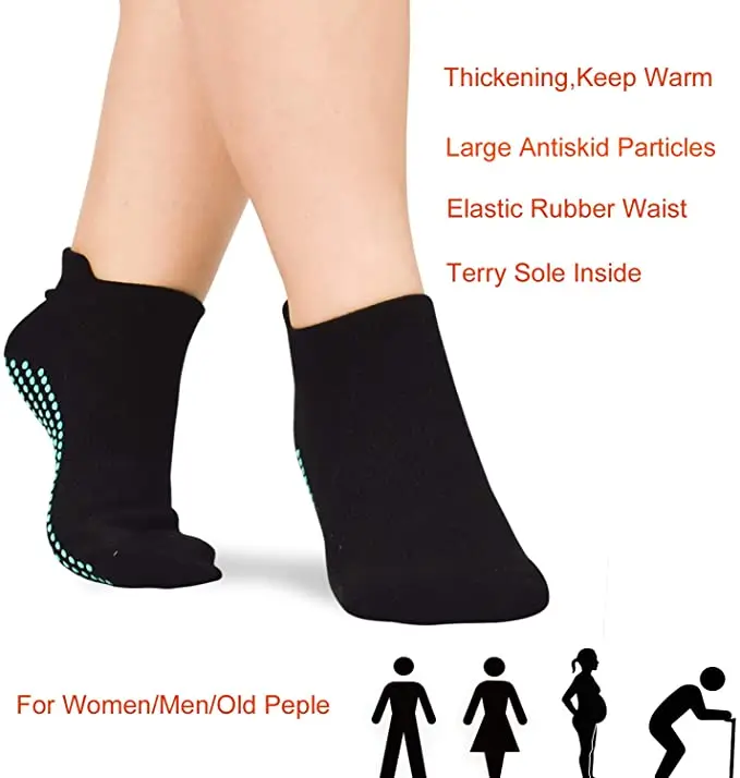 knit Yoga Pilates Non Slip Socks with Grips Indoor Barre Workout Hospital Socks