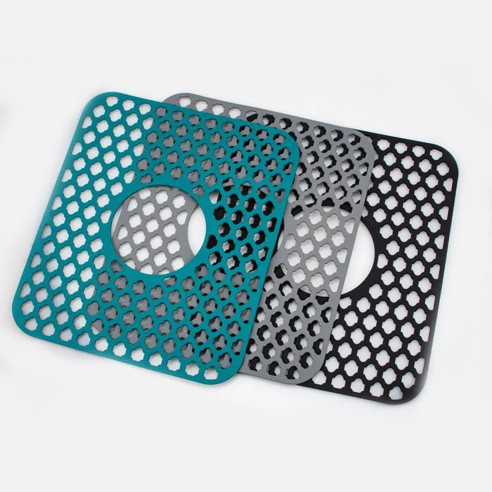 Customized Hot selling 2023 new arrival wholesale kitchen accessories 14 25 inch Silicone Folding Sink Insulation Mats