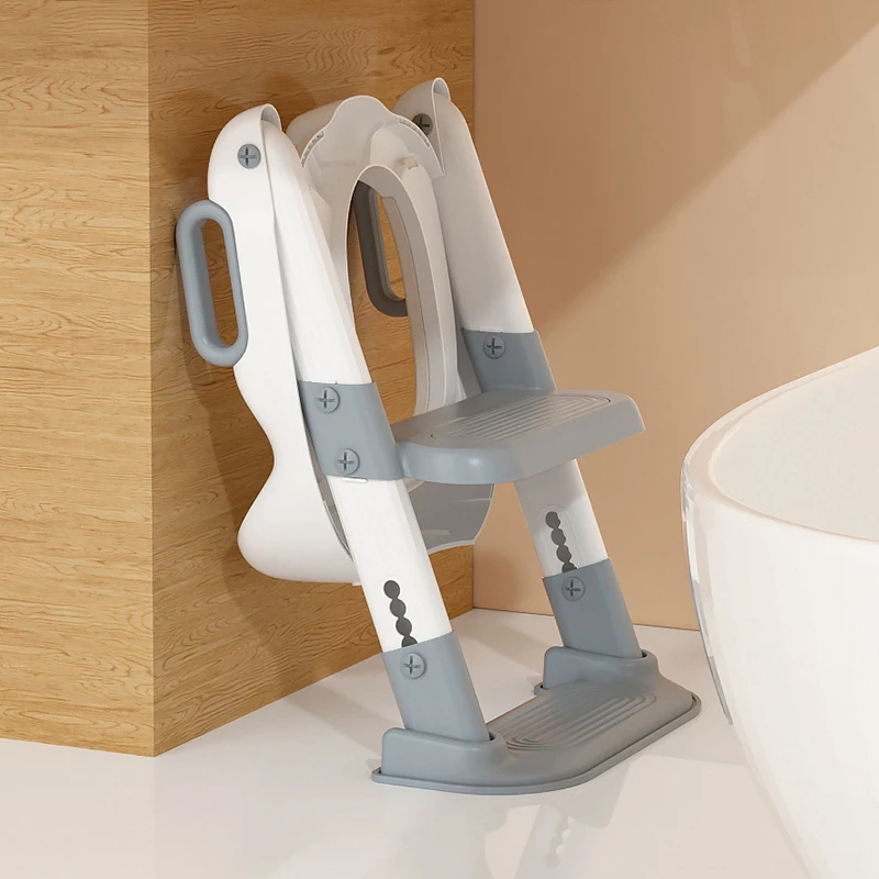 Adjustable folding kids children potty training toilet seat reducer with stairs