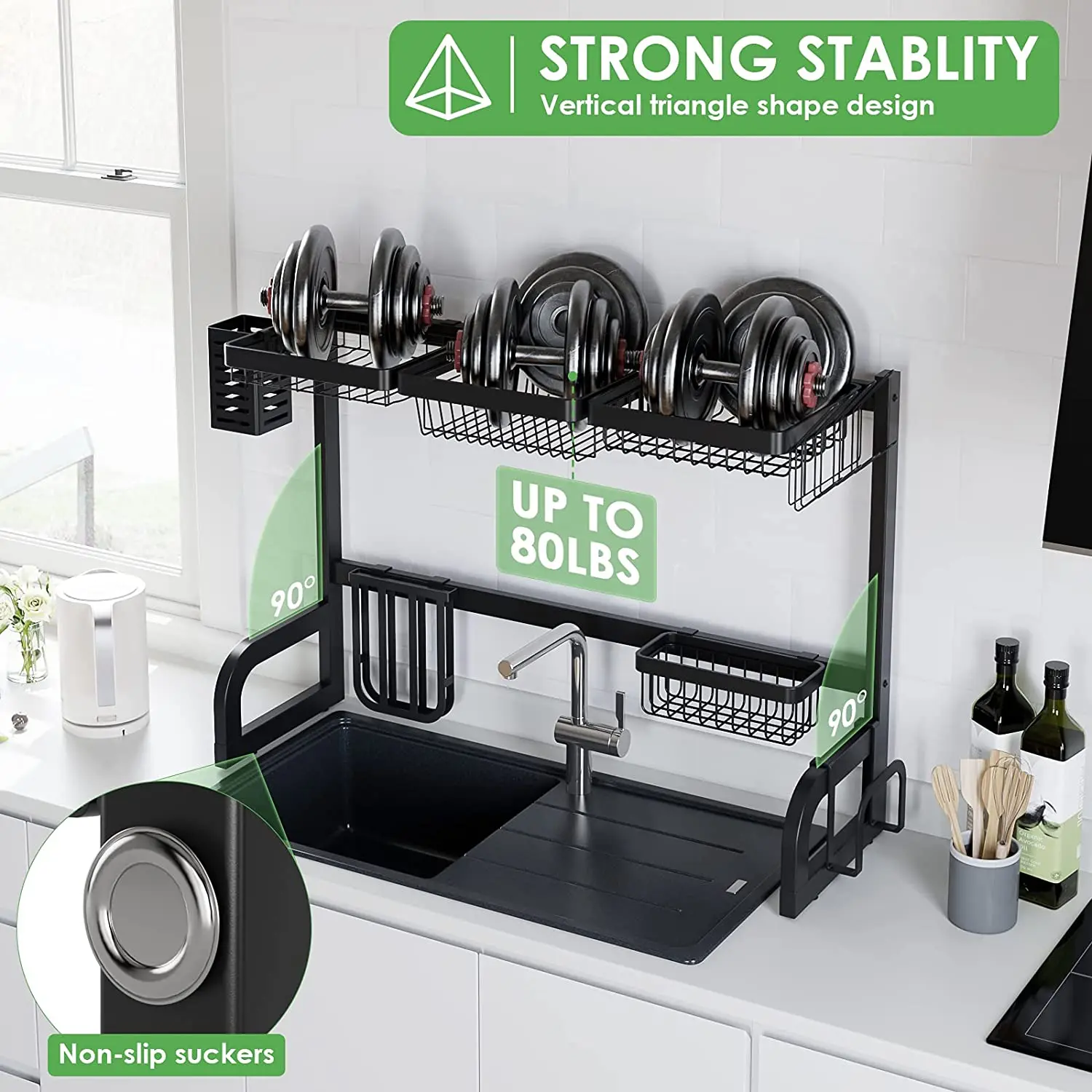 Multifunctional Manufacturer supply retractable storage shelf display kitchen over sink dish drying rack