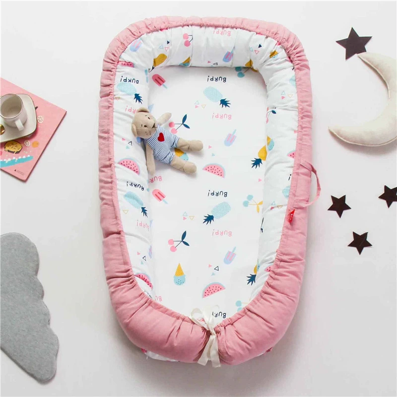 
new design hot selling travel organic cotton lounger foldable sleeping portable baby sleeping nest 