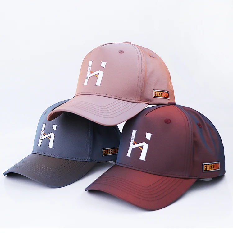 Manufacturer designer fashion hip hop curved brim sports two tone satin baseball cap pvc rubber patch custom reflective hat