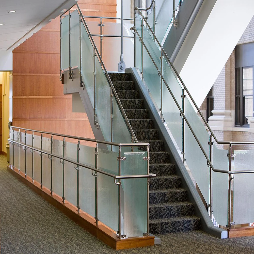Украшение дома лестничные перила современные из нержавеющей стали стеклянные для