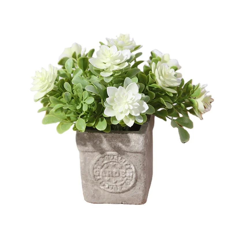 Мини квадрат бонсай имитации растений маленький Лотос маленький горшечный Зеленый завод искусственные растения искусственные цветы