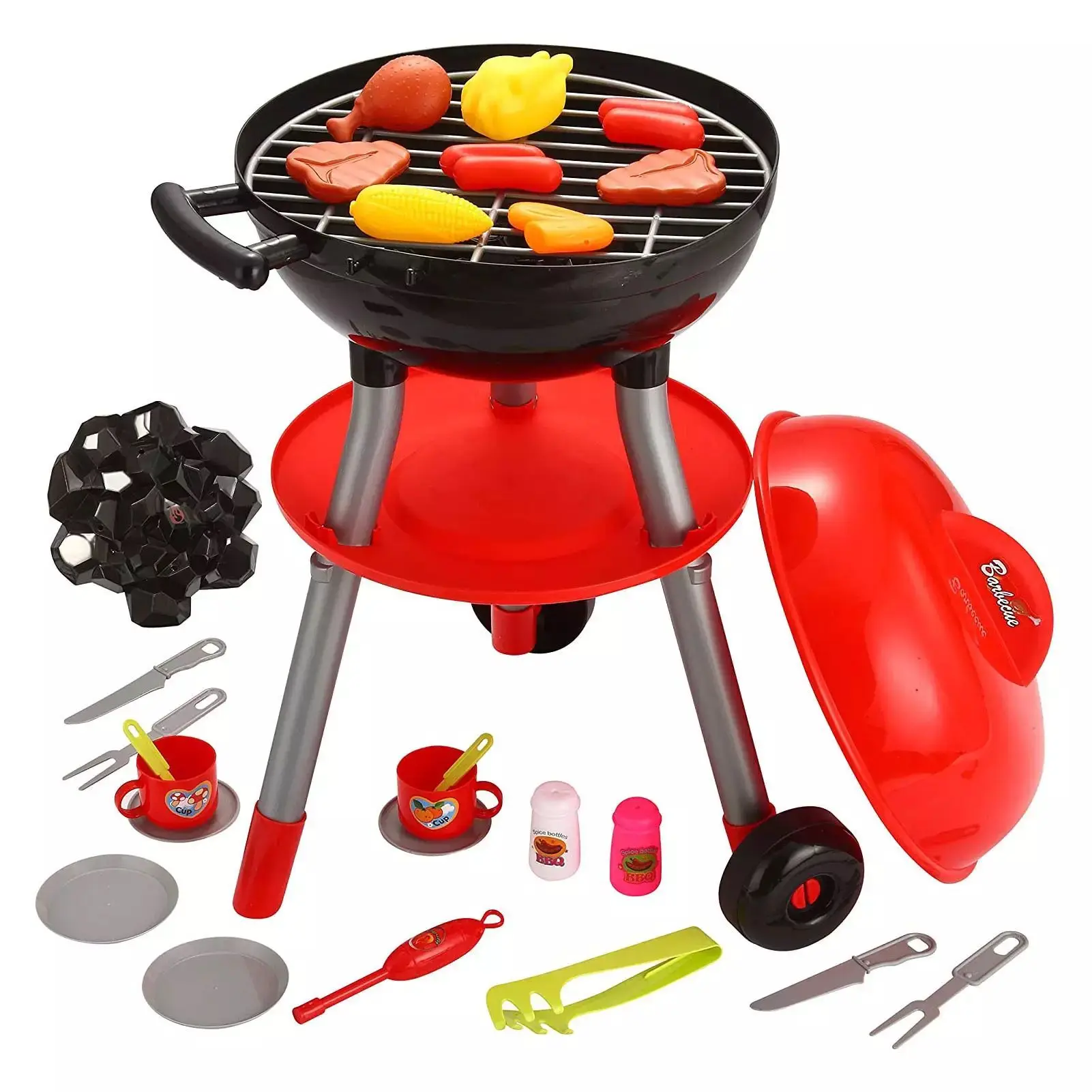 Barbecue Pretend Toys Set Children BBQ Grill Kitchen Toys Mini Fun Simulation Food Set Kitchen Toys For Kids Gift