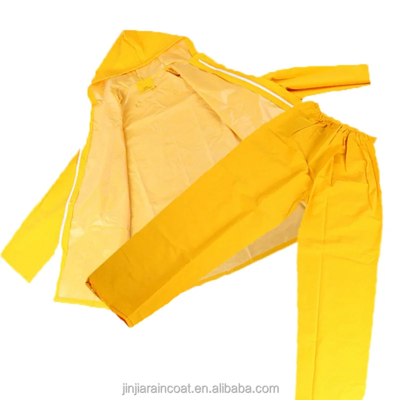 High Quality PVC Polyester Raincoat Heavy Duty Waterproof Rain Coat Pants and Jacket for Men Women Rain Wear
