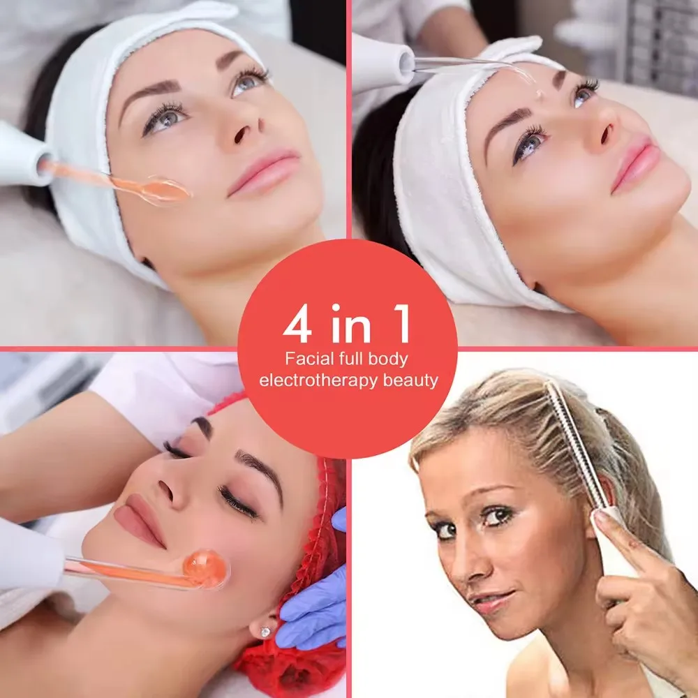 Portable High Frequency Device Skin Care Machine With 4 Wand Electrodes Used for Ozone Therapy Equipment
