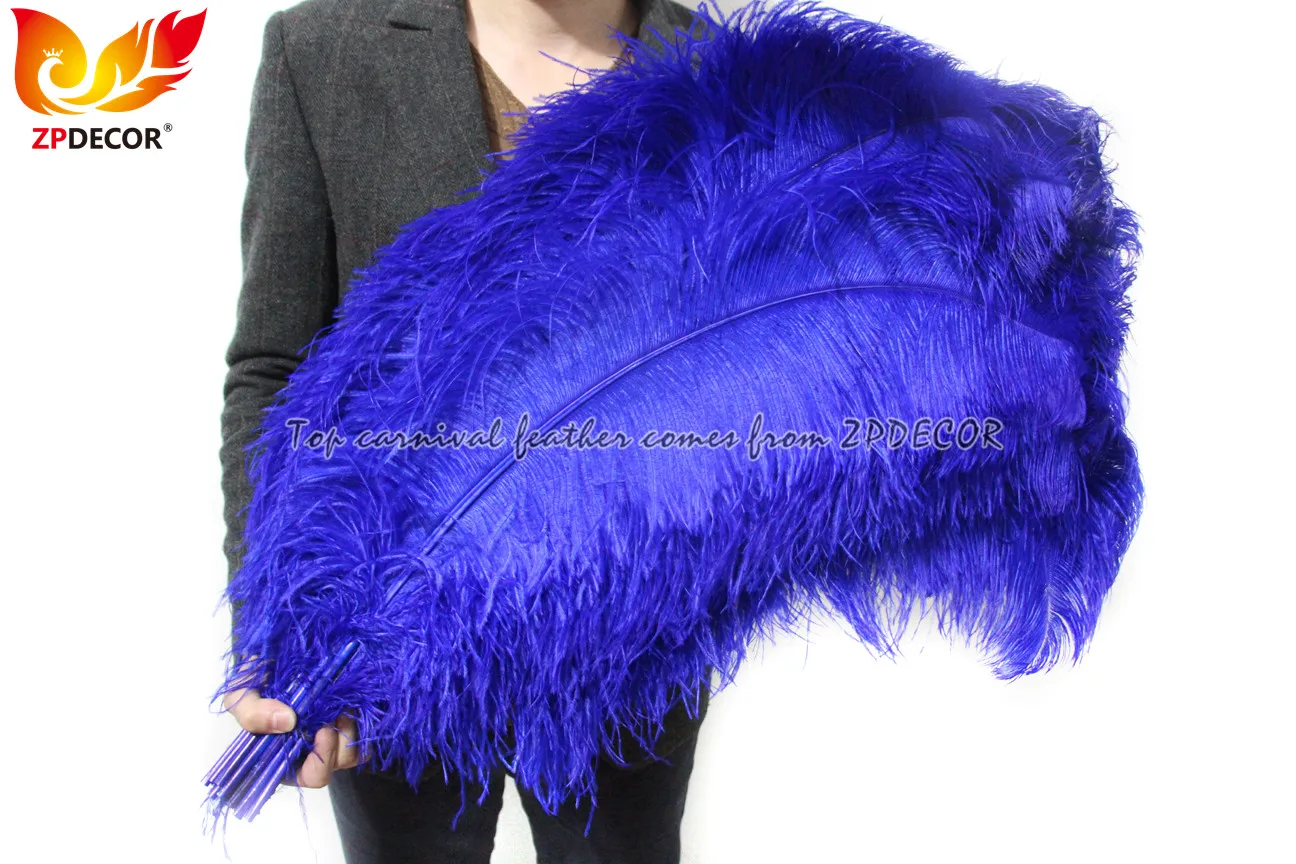 ZPDECOR Factory Selected Quality Long 70-75 cm Dyed Royal Blue Ostrich Feathers for Fashion Carnival Headdress