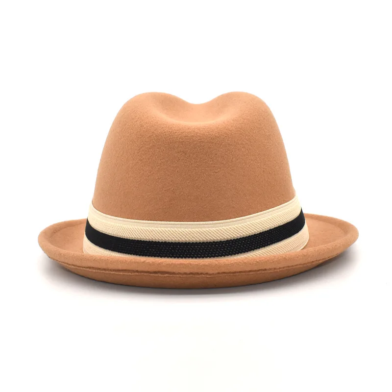 High Quality 12 Color Classic Stylish Unisex Wool Felt Trilby Hat Snap Brim Fedora Hat For Man