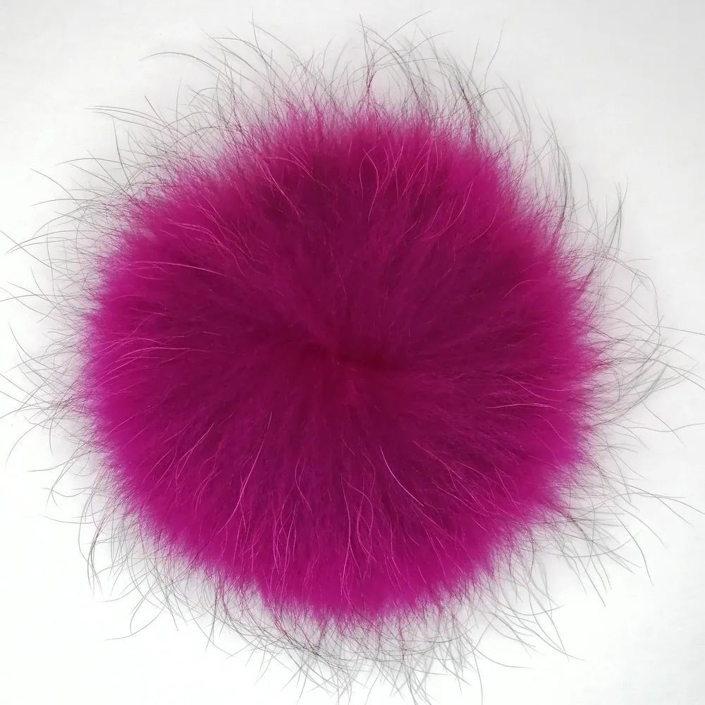 
real raccoon fur ball for winter hat 15cm big poms natural white color raccoon fur pompoms 