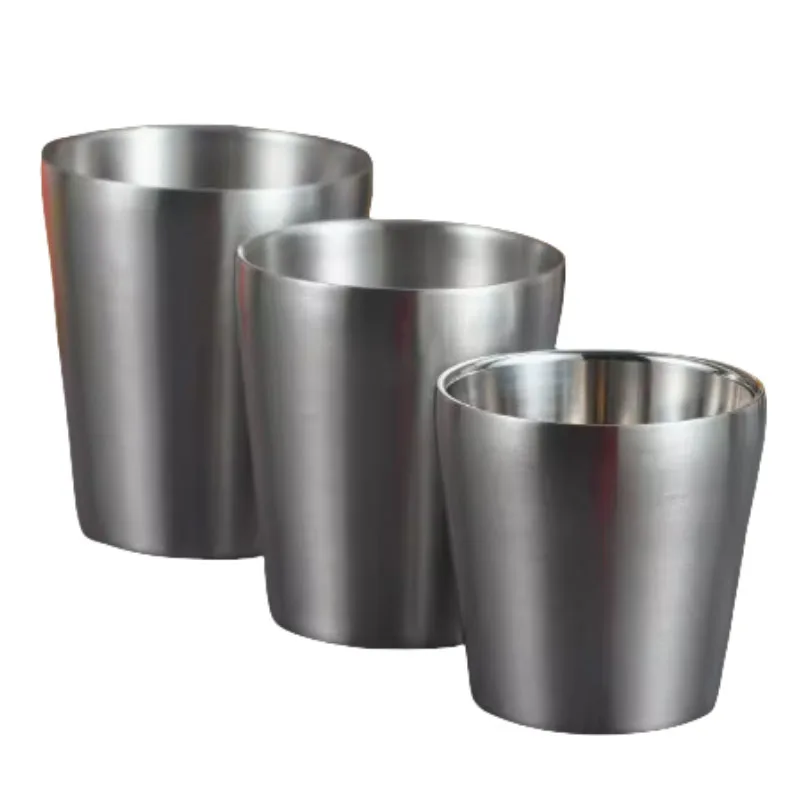 Custom Logo Double Wall Stainless Steel Mug Portable Round Coffee Beer Wine Cup With Metal Shot Glass Box Home Party Bar Use