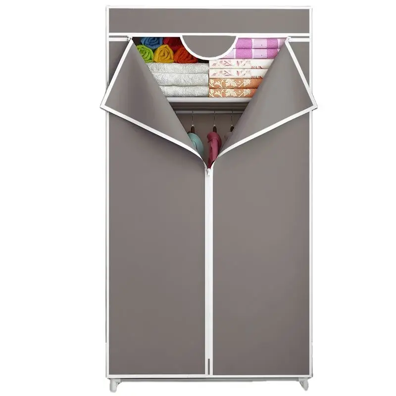 portable rack bifold hangers organizer set single kids storage fabric wardrobe closet