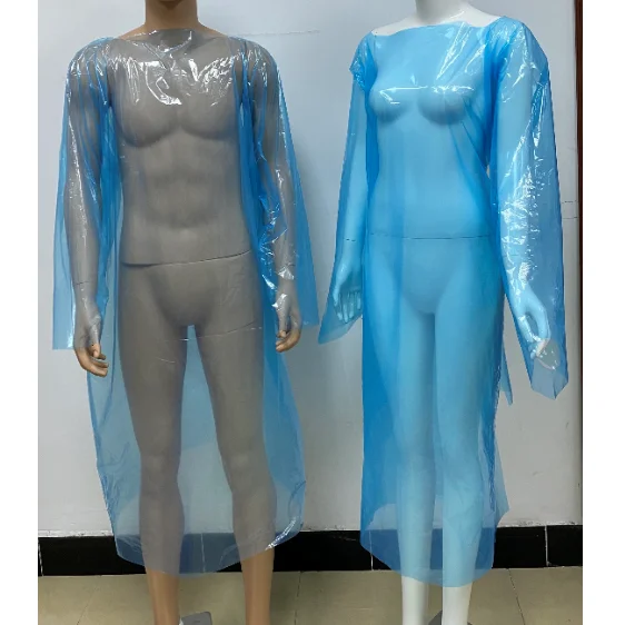 Disposable PE apron isolation surgical clothing with  sleeves CPE gown