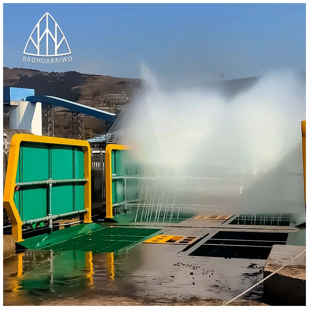 Power plant washing station truck mud washing table roller type engineering vehicle washing automatic car washing machine