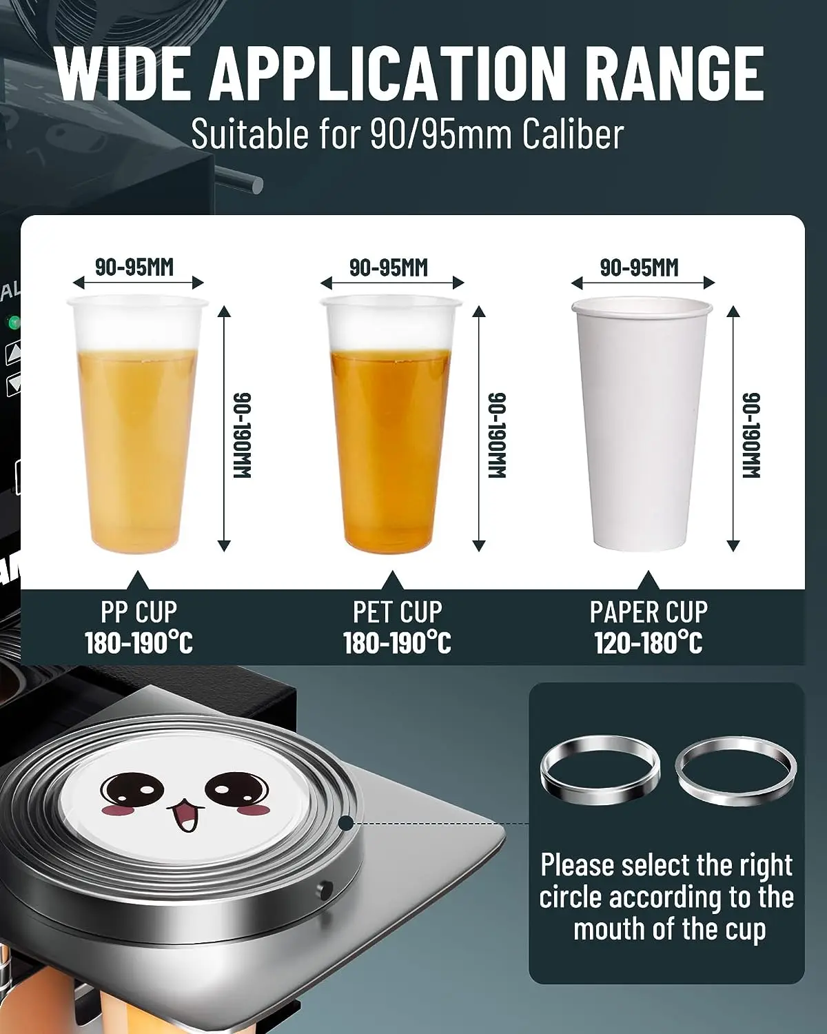 Cup Sealing Machine for Boba Tea PP cups Full Automatic Cups Sealer