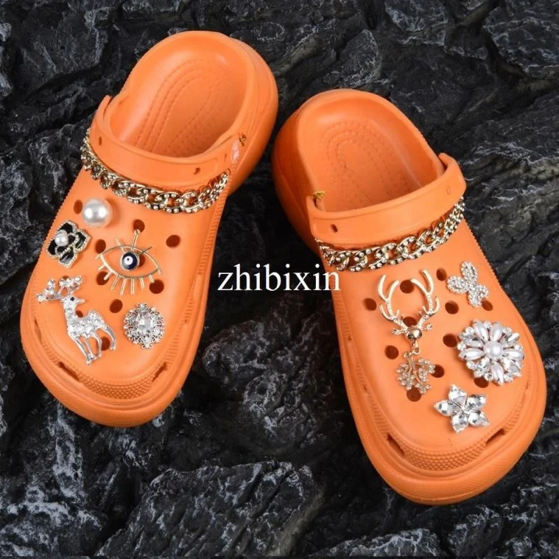 Halloween Festival Clog Sandal Alloy Metal Designer Shoe Decoration Charms for Party Gifts