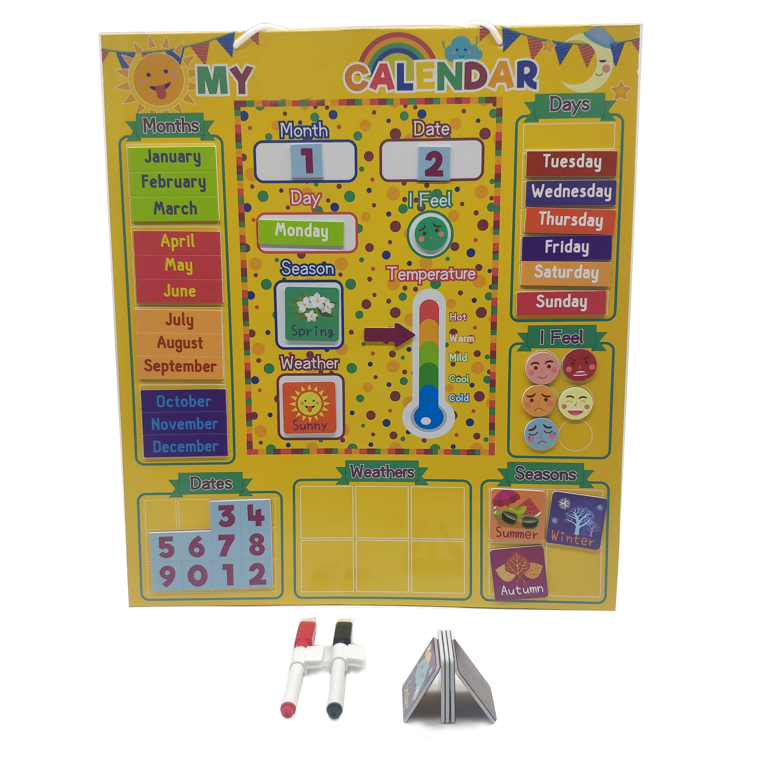 hanging loop Behavior chore Chart custom magnetic board fridge magnet dry erase Calendar whiteboard magnetic reward chart