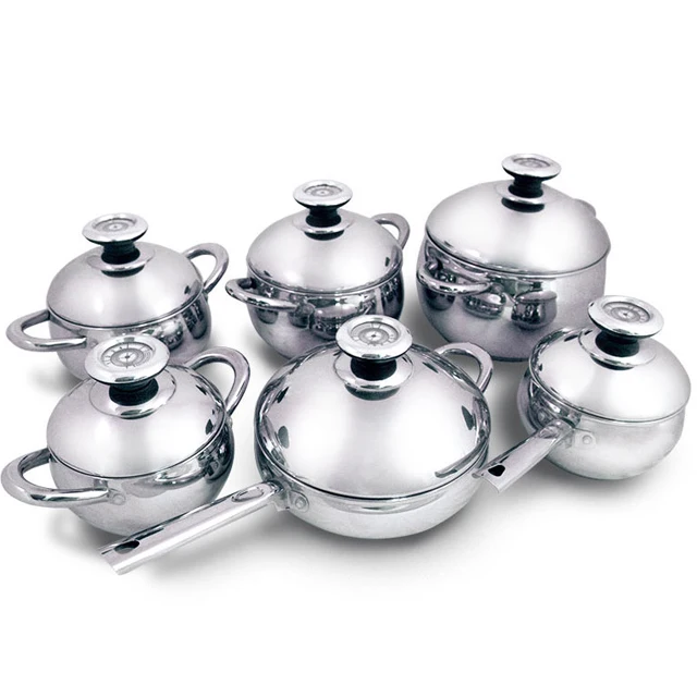 High Quality Kithchenware Cooking Pot Stainless Steel Cookware Set with Thermometer Steel Lid