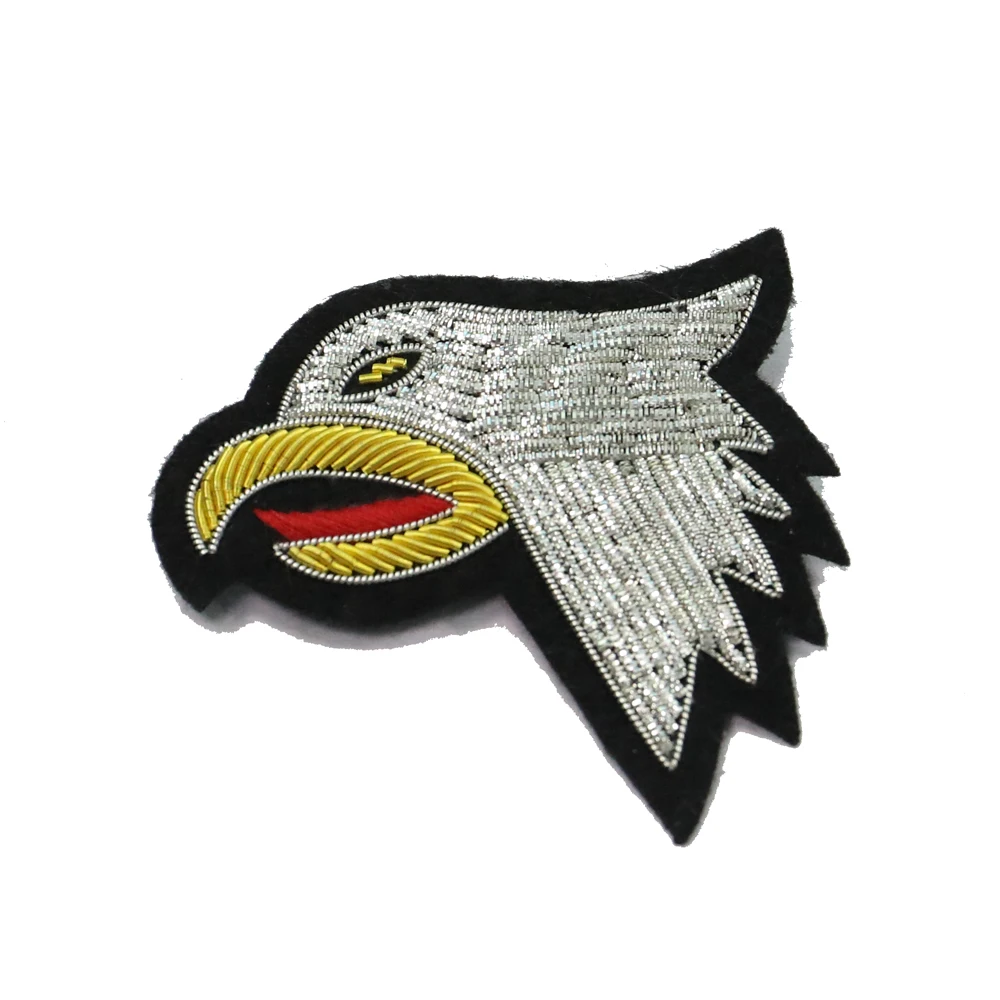 
custom reversible blank tshirt black eagle indian silk embroidery diamond sequin patches for hats 