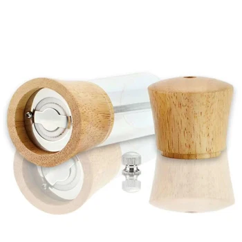
2019 new design wooden glass manual salt shaker and pepper mill 