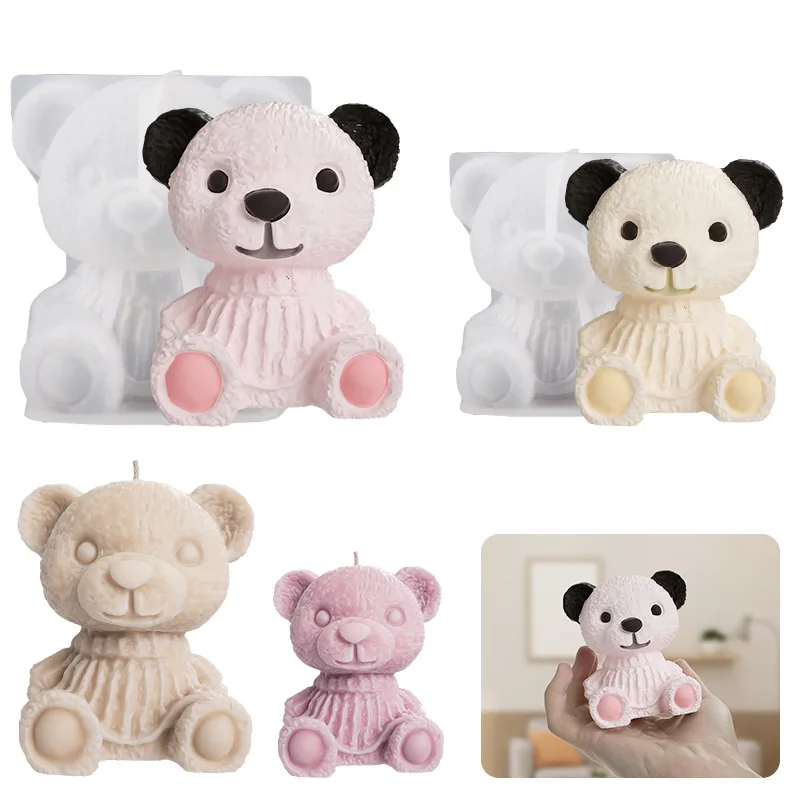 Crystal Drip Gel Stereoscopic Sweater Little Bear Silicone Mold Cartoon Little Bear Aromatherapy Candle Gypsum Doll Mold