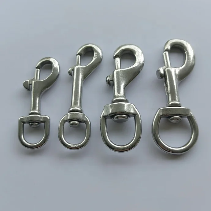 304 316 Marine Grade Stainless Steel swivel eye bolts snap hook clip carabiner hook for dog leash