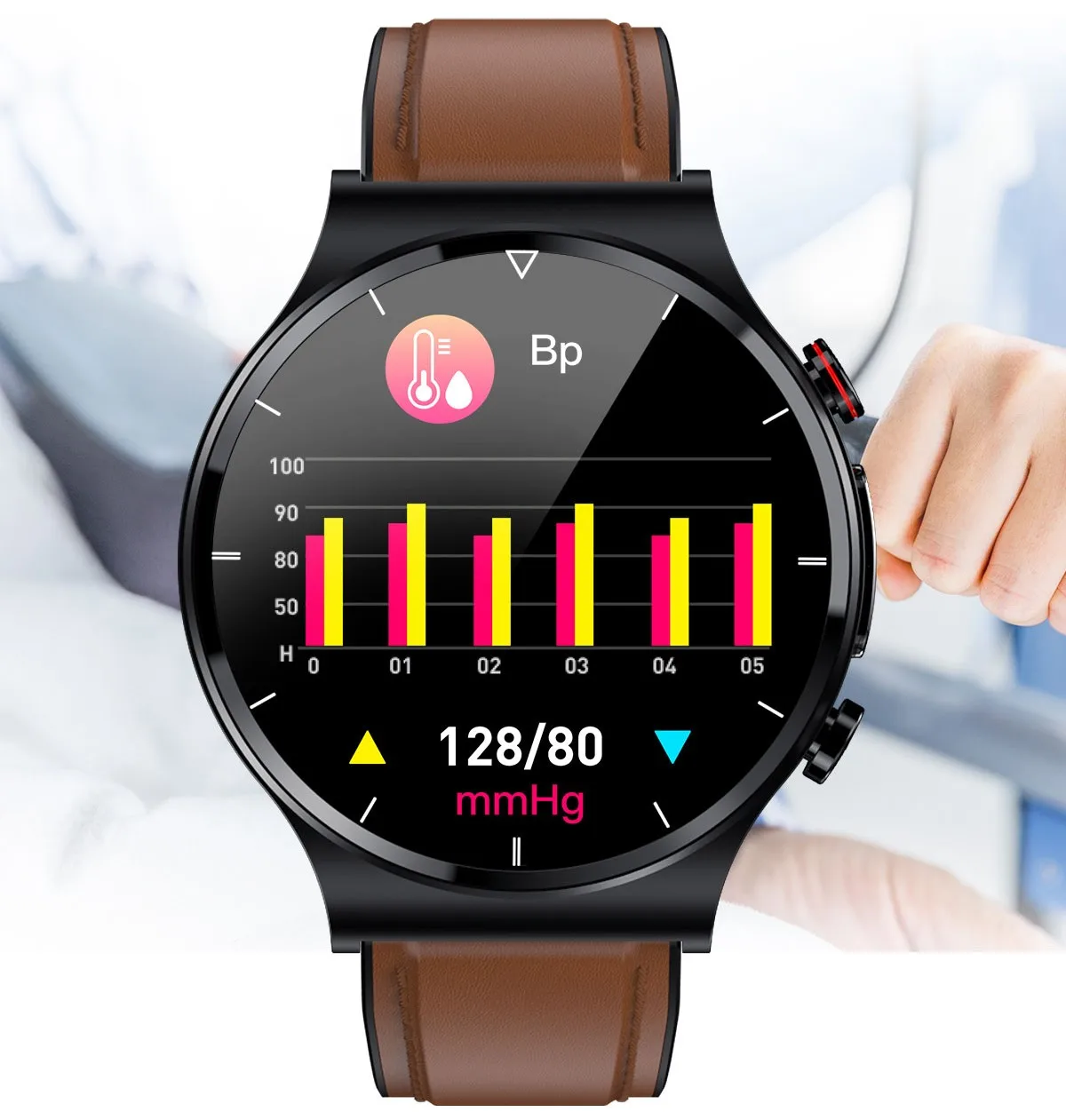 The Best ECG E88 Smart Watch Blood Oxygen Body Temperature Wireless Charging 360*360 HD Screen Digital Watches 2022