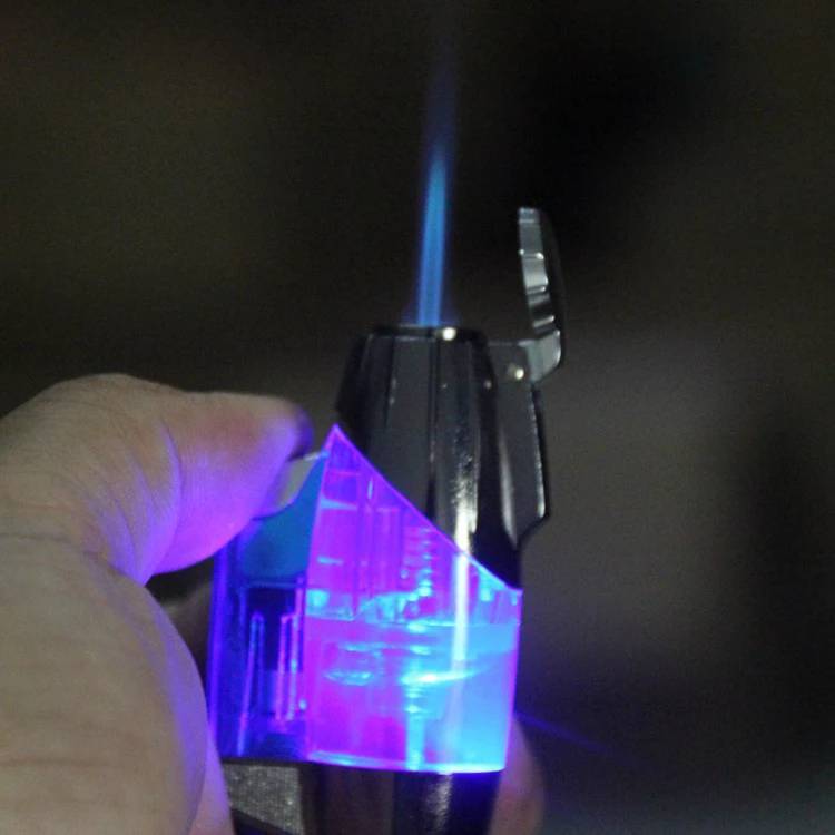 Olive shape lighter with light straight into creative keychain inflatable lighter