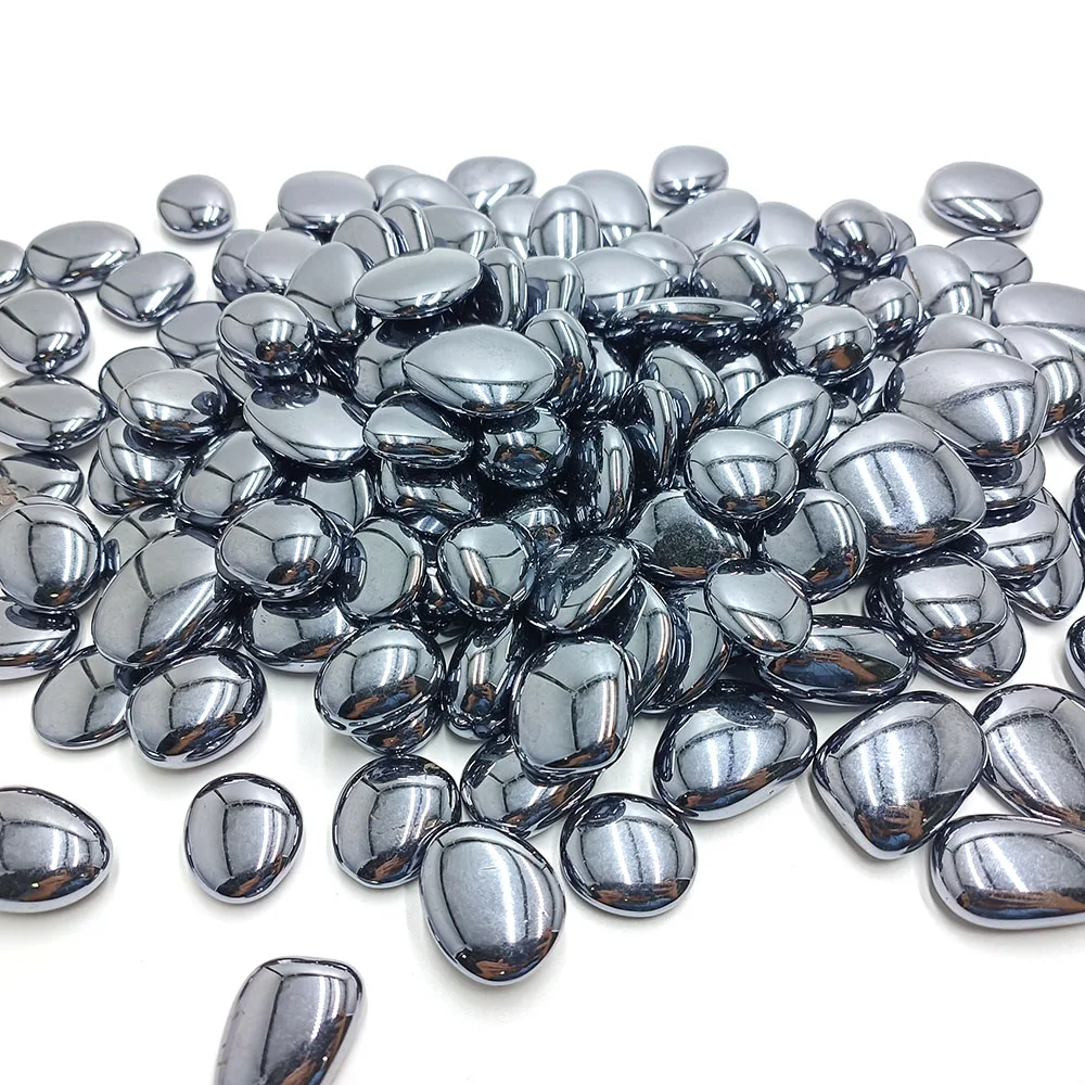 Wholesale Natural Terahertz Quartz Tumbled Stone Metallic Ore Gemstone Ball Polished with Carved Technique
