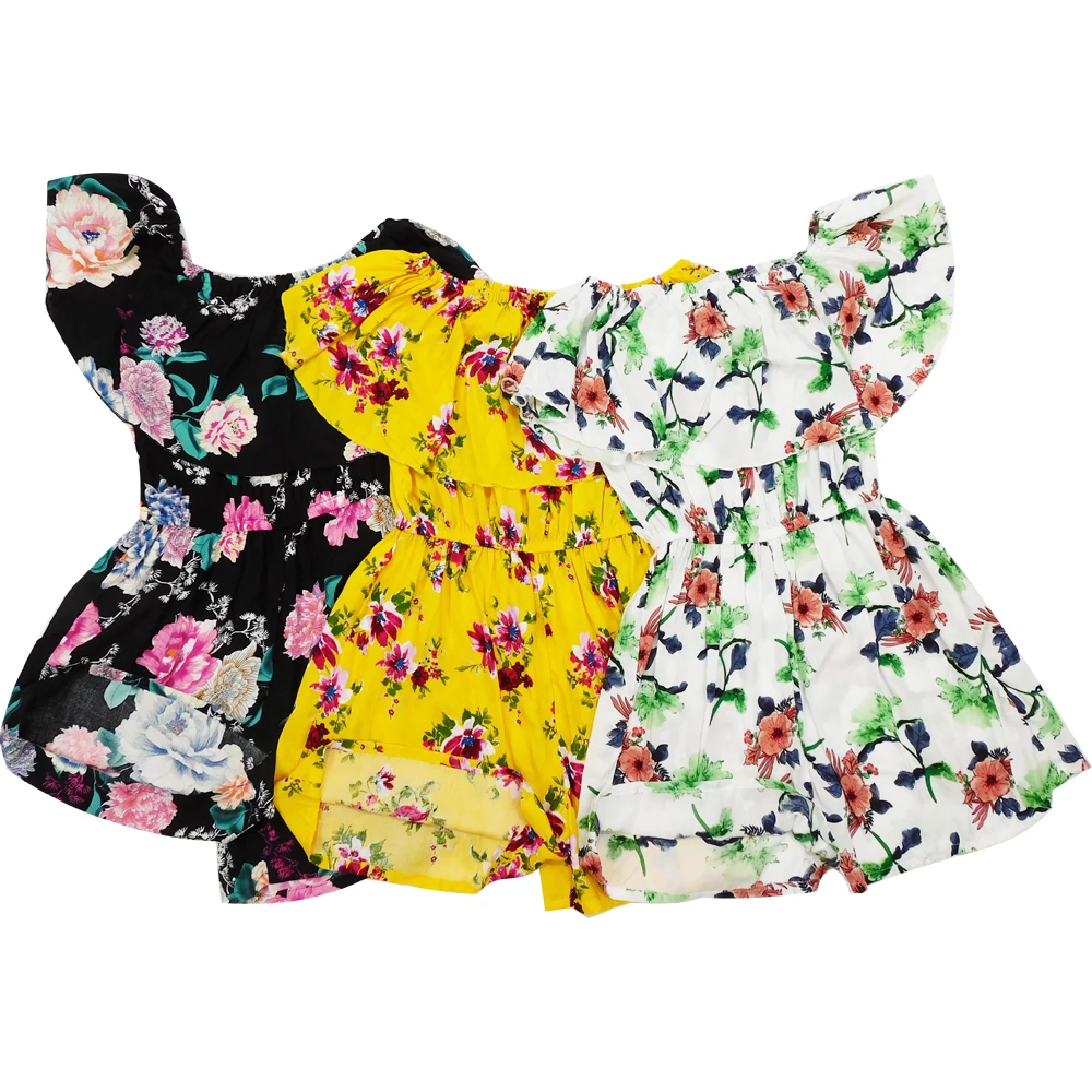 
Private Label stylish Multiple Color Short Sleeve Ruffle appointment floral beach halter dress 