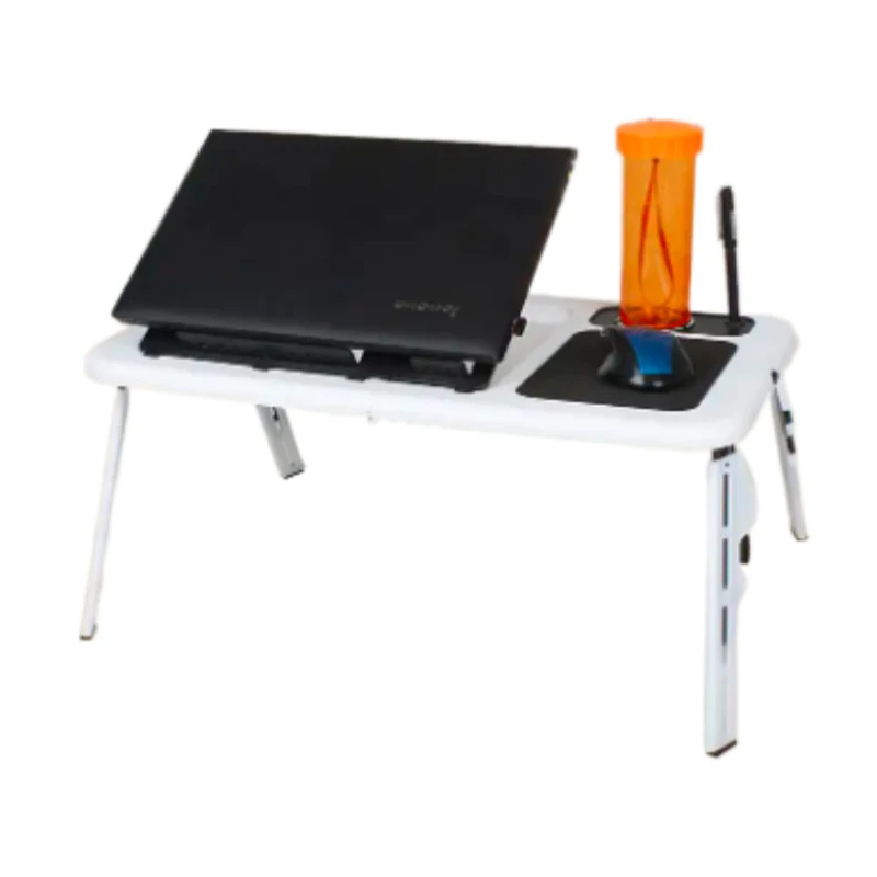 ABS Portable Multi-Angle Laptop Stand Foldable and Adjustable Folding Laptop Table with Fan for Home Office or School Use