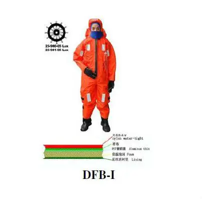 SOLAS certificate DFB-I Thermal Keeping Suit PVC foam Immersion Suit